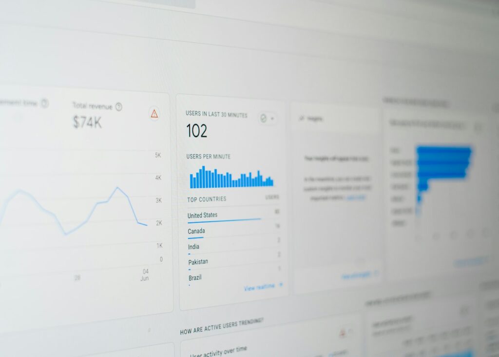 A screen filled with rows of site data