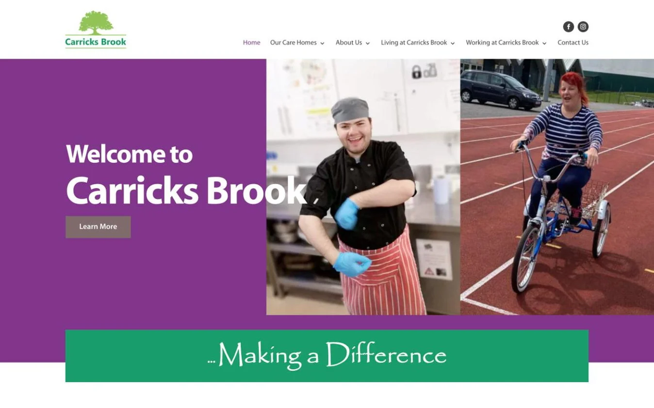The Carricks Brook website, built by Rockhopper Digital