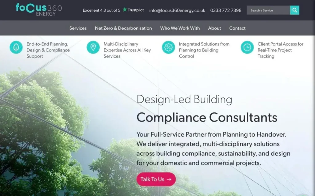 The Focus 360 Energy website, built by Rockhopper Digital
