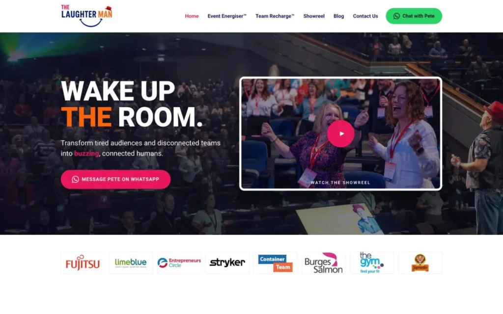 The Laughter Man homepage including its navigation